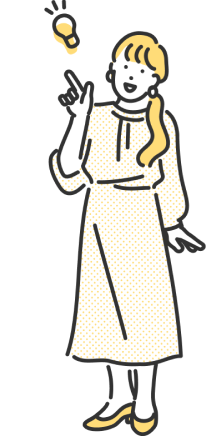 モゲチェックを案内する女性のイラスト