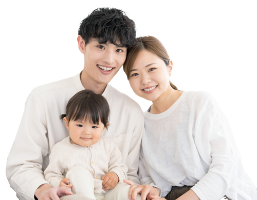 幸せな家族の写真